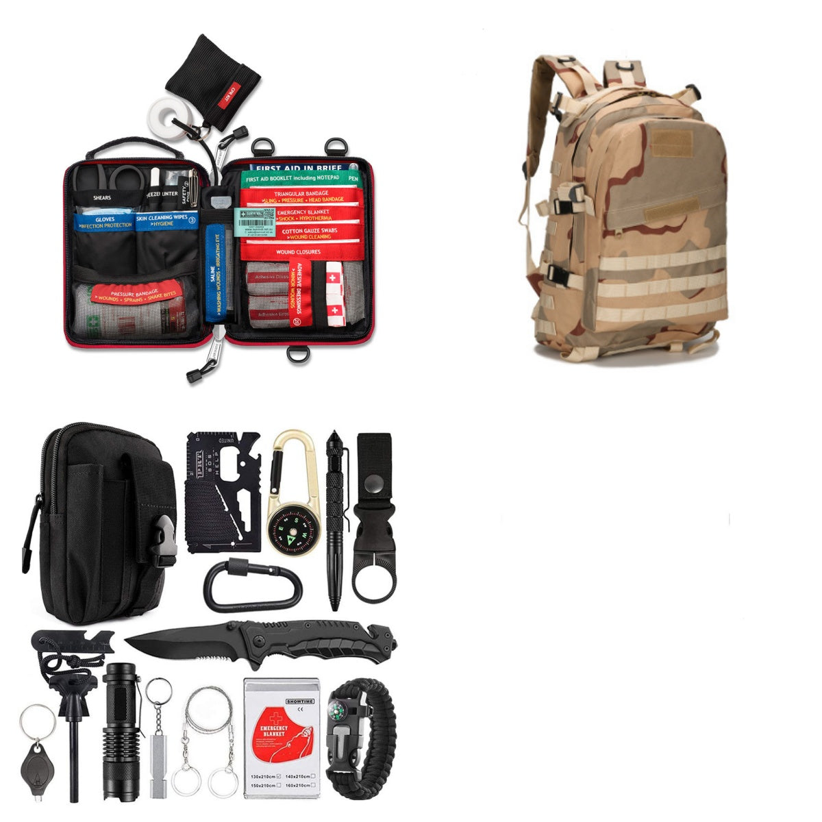 Multi-Function Survival Tool Kit - Outdoor Camping Emergency Equipment