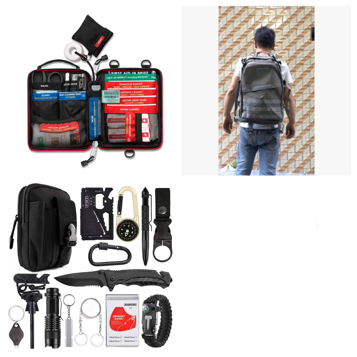 Multi-Function Survival Tool Kit - Outdoor Camping Emergency Equipment