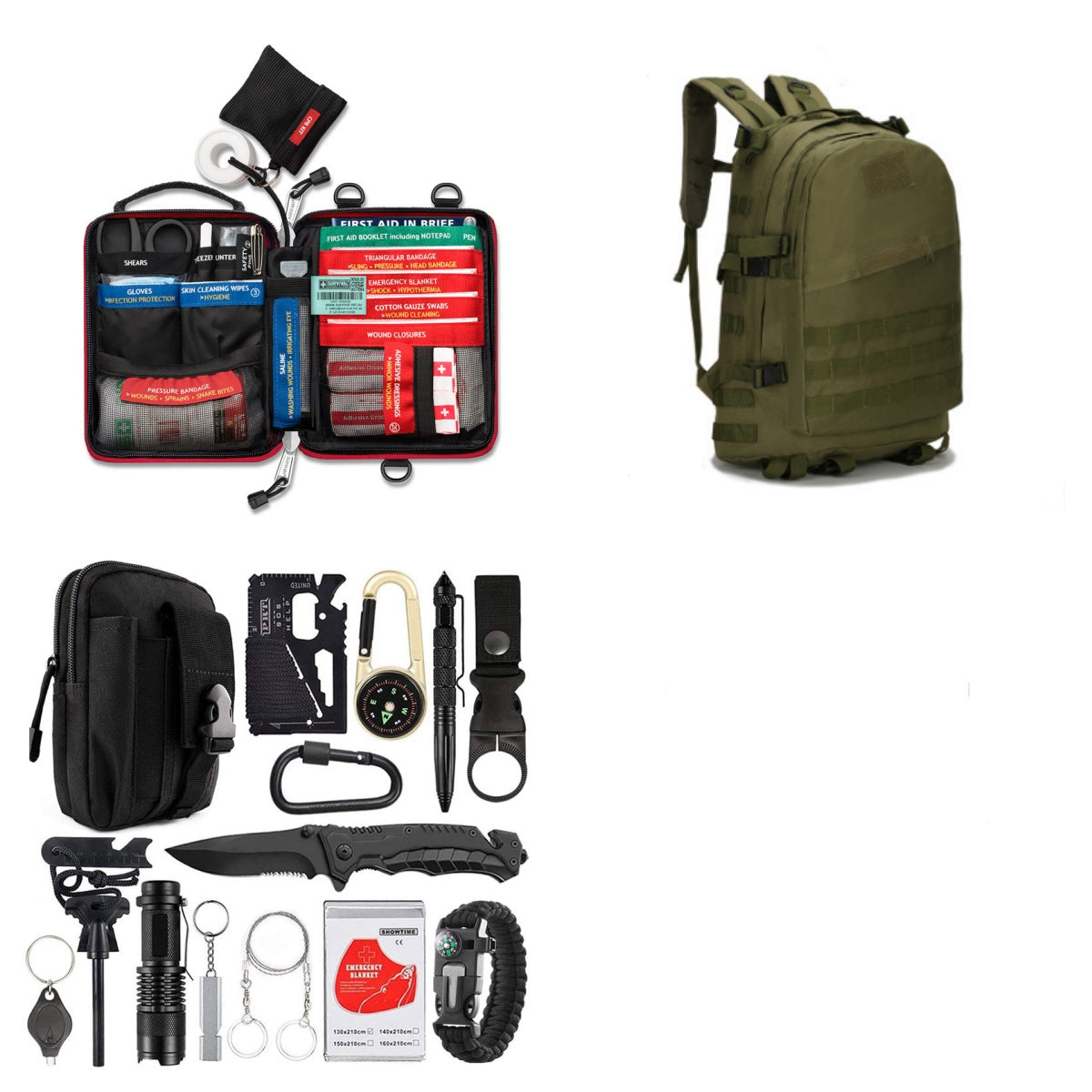 Multi-Function Survival Tool Kit - Outdoor Camping Emergency Equipment