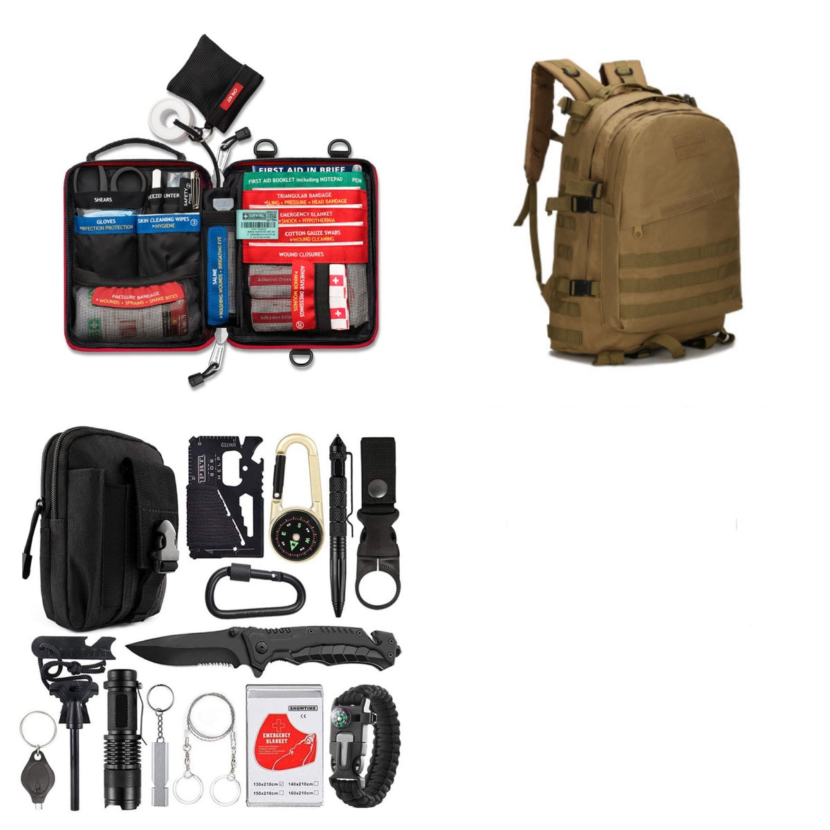 Multi-Function Survival Tool Kit - Outdoor Camping Emergency Equipment