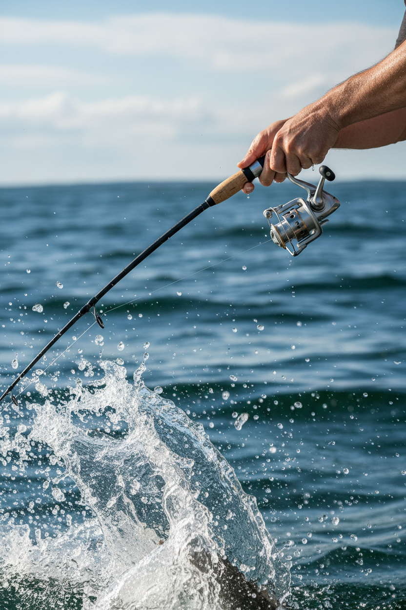 Catching fish action