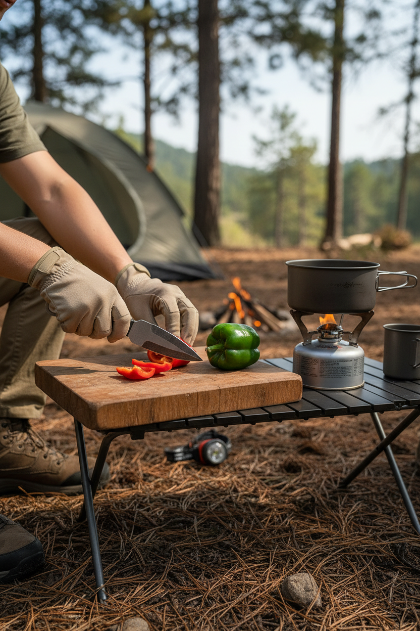 Outdoor cooking prep
