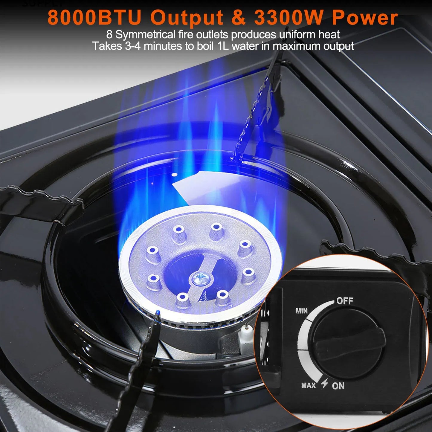 3300W Portable Camping Stove - Dual Fuel Butane Burner
