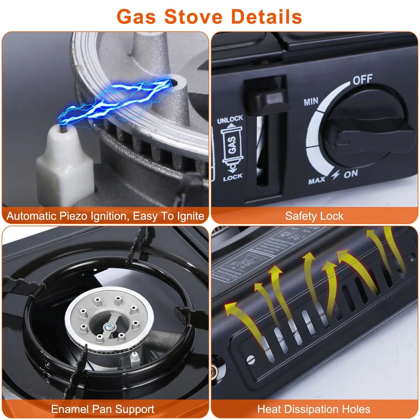 3300W Portable Camping Stove - Dual Fuel Butane Burner