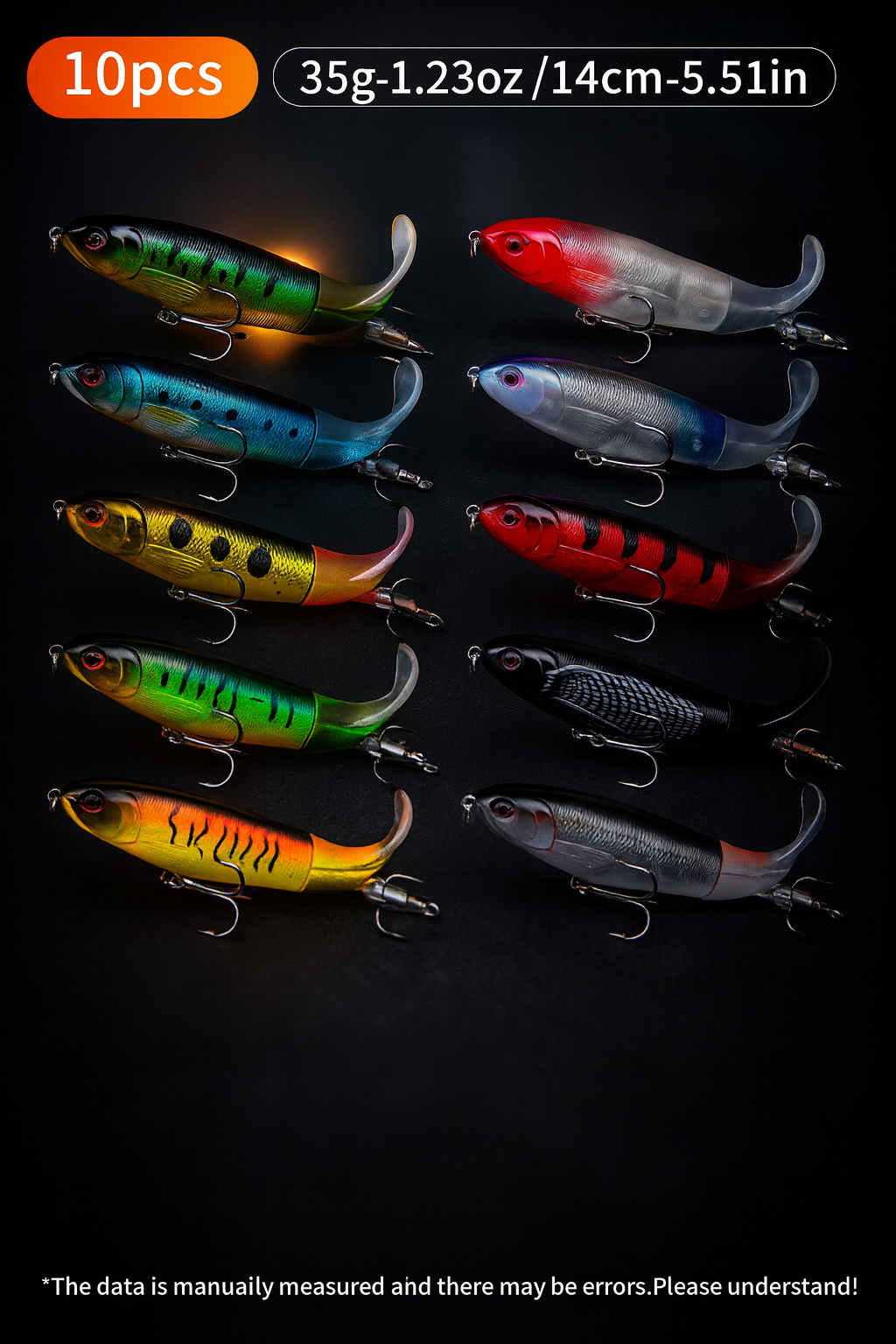 Premium Topwater Fishing Lure Kit - 10 Piece Set