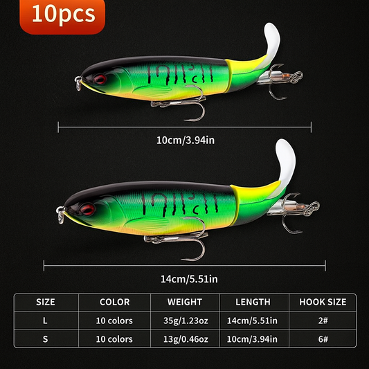 Premium Topwater Fishing Lure Kit - 10 Piece Set