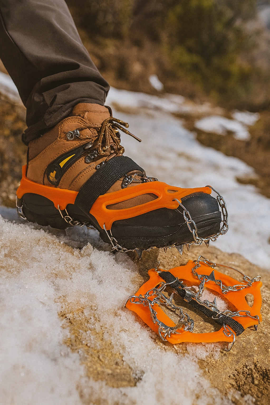 Professional Mountaineering Crampons - Anti-Slip Ice Grips for Hiking & Climbing