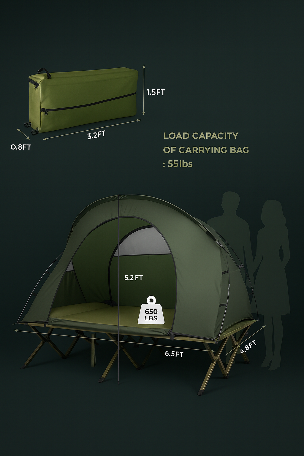 2-Person Camping Tent with Rainfly - 4-Season Outdoor Shelter