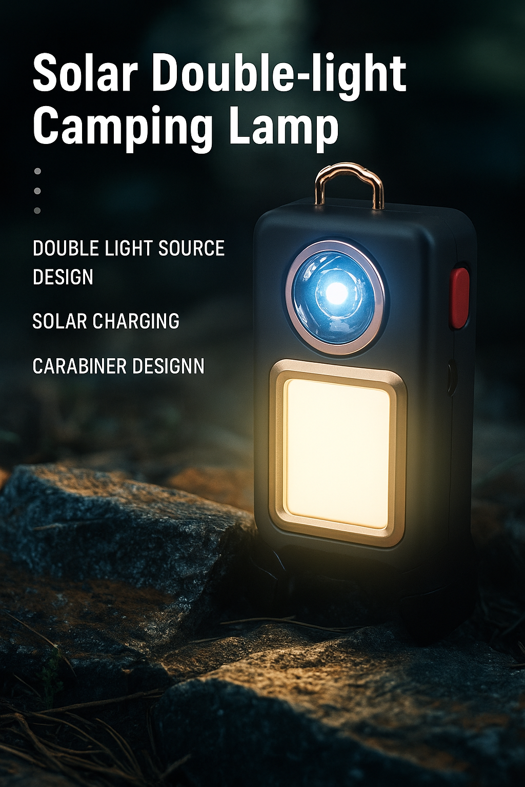 Solar Portable Camping Lantern - Rechargeable LED Light