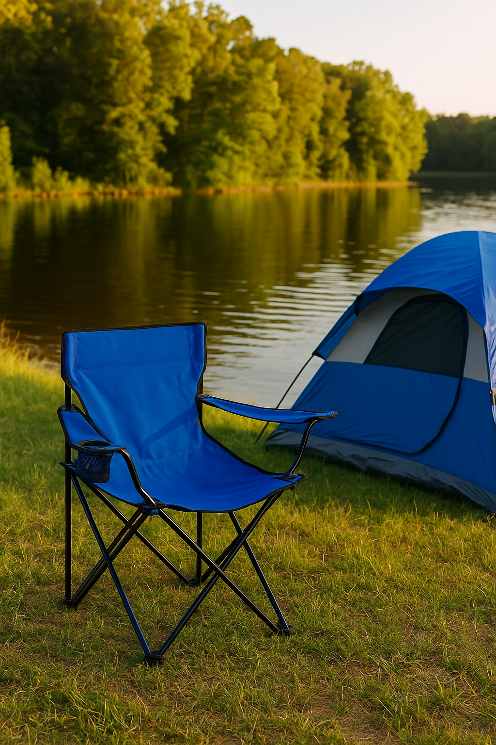 Folding Outdoor Beach & Camping Chair, Blue Color 💺🌊🏕️