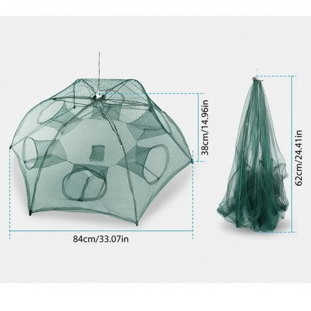 Dimenzije mrežaste zamke za ribu