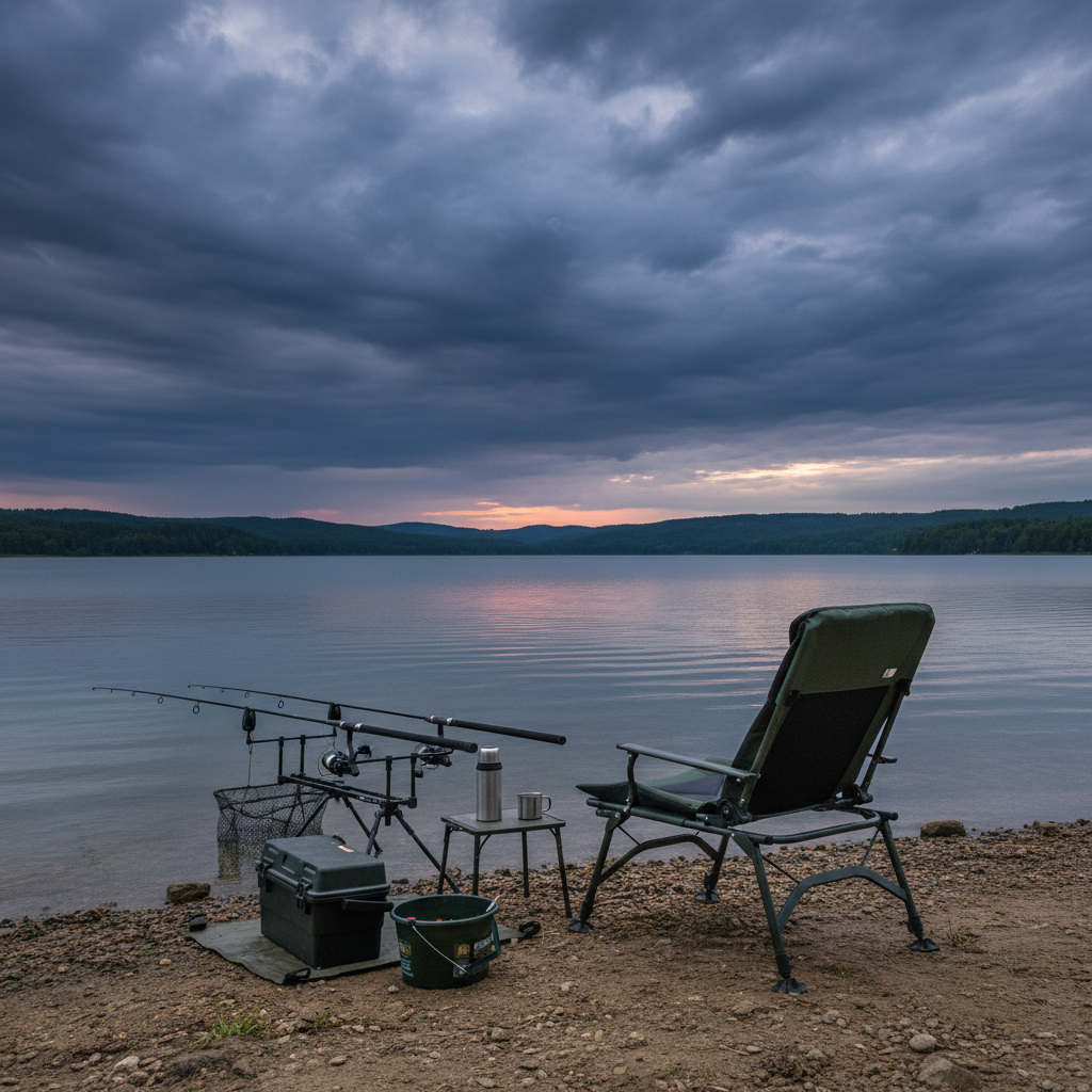 Dramatic sky fishing