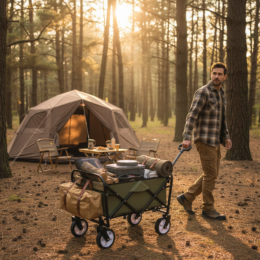 Forest camping gear transport