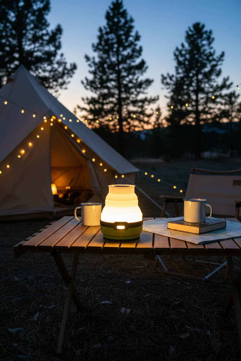 LED on camping table