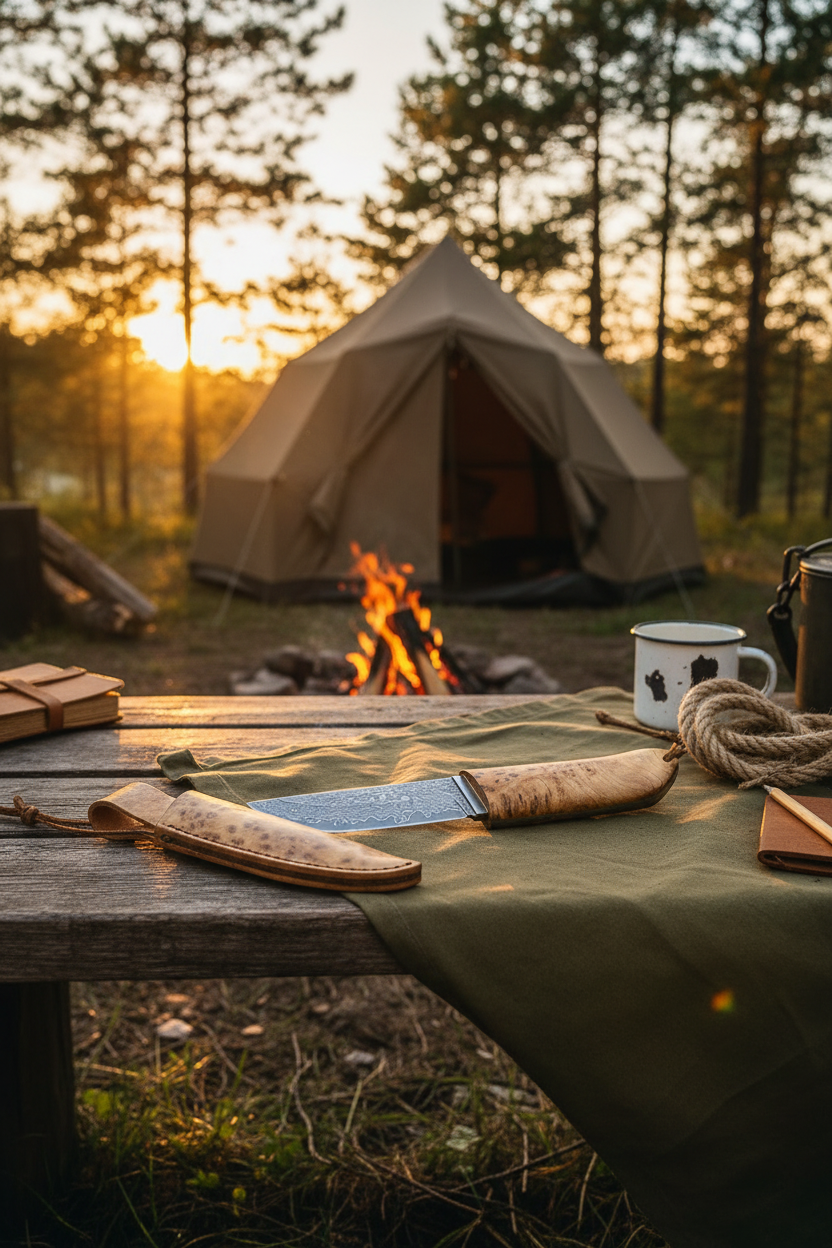 Rustic table campfire