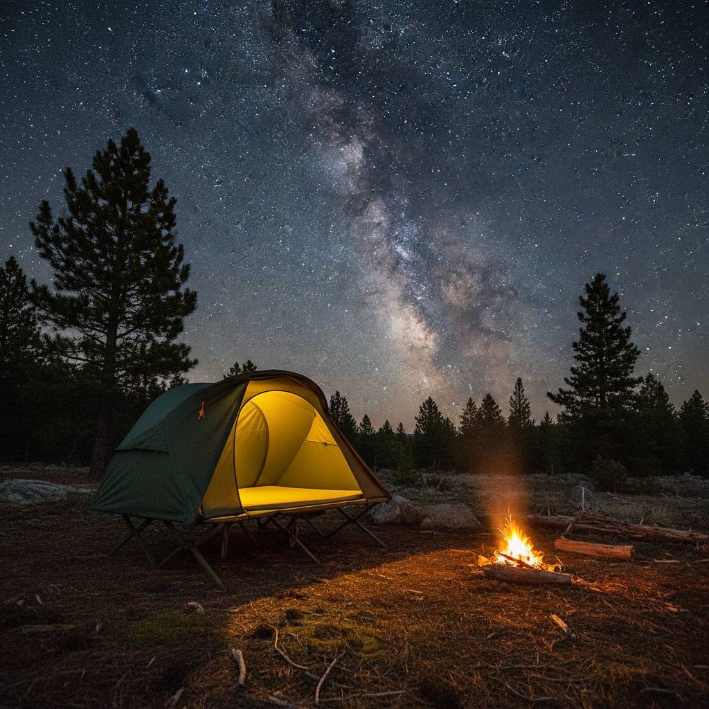 Starry night camping